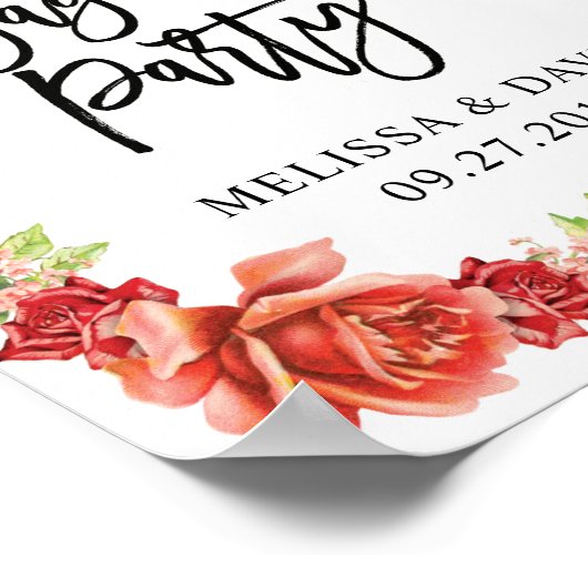 Chique welkomstbord voor verlovingsfeest | Rozen Poster (Hoek)