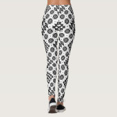 Chique Welsh Faux Tapestry Zwart-wit Patroon Leggings (Achterkant)