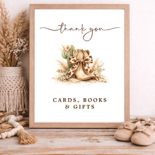 Chique western baby shower boeken voor baby poster