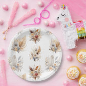 Chique Western Boho bloemenboeketpatroon Papieren Bordje (Feest)