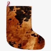 Chique Western bruin Koeienhuid Grote Kerstsok (Voorkant)