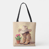 Chique Western Cowgirl – Leuk & Speels Gen Z Tote Bag (Achterkant)