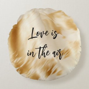 Chique Western Elegant Goud Wit Cream Koeienhuid Rond Kussen