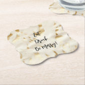 Chique Western Goud Wit Cream Koeienhuid Kartonnen Onderzetters (Gekanteld)