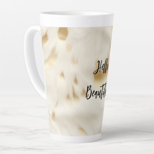 Chique Western Goud Wit Cream Koeienhuid Latte Mok (Linkerhoek)