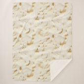Chique Western Goud Wit Cream Koeienhuid Sherpa Deken (Voorkant)