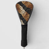 Chique Western Zwart Bruin Koeienhuid Golfheadcover (Voorkant)