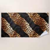 Chique Western Zwart Bruin Koeienhuid Strandlaken (Voorkant)