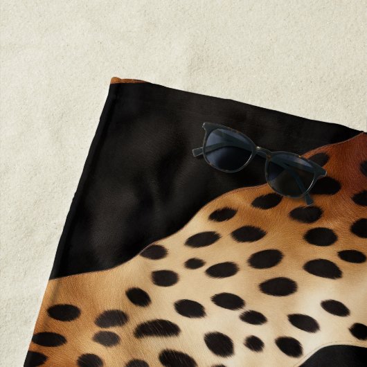 Chique Western Zwart Bruin Koeienhuid Strandlaken (In situ)