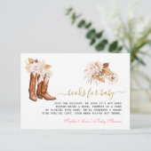 Chique westernlaarzen Cowgirl-boek voor babyshower Informatiekaartje (Staand voorkant)