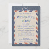 Chique westernlaarzen hoed denim eindexamen uitnod kaart (Achterkant)