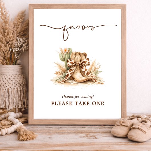 Chique Westerse Baby Cadeautjes Bord Poster