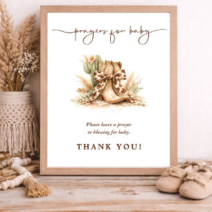 Chique Westerse Kleine Baby Shower Gebeden Voor Ba Poster