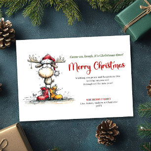 Chique Whimsical Rendier Kerst Wenskaart Feestdagenkaart