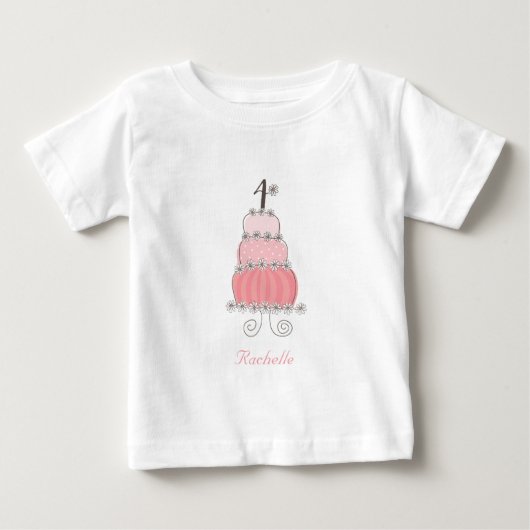 Chique Whimsical Roze Cake Meisje 4e Verjaardagsfe (Voorkant)