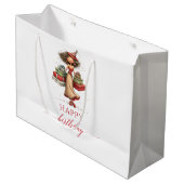 Chique Whimsical Vrouw Dieprode Script cadeautasba Groot Cadeauzakje (Voorkant Gekanteld)
