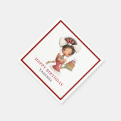 Chique Whimsical Vrouw Dieprode Script Servetten (Hoek)