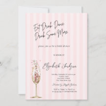 Chique wijn glas confetti roze gestreept