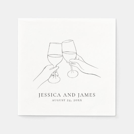 Chique wijn verloving + bruiloft servet (Voorkant)