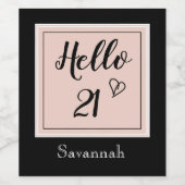 CHIQUE WIJNFLES LABEL_ELEGANT VERJAARDAG WIJN ETIKET (Enkel label)