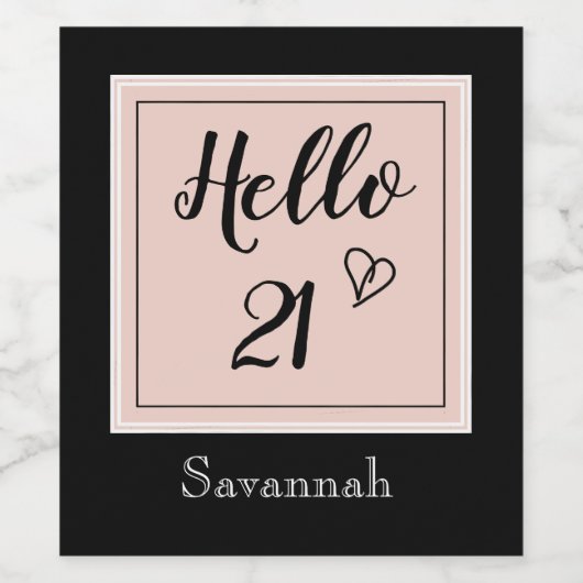 CHIQUE WIJNFLES LABEL_ELEGANT VERJAARDAG WIJN ETIKET (Enkel label)