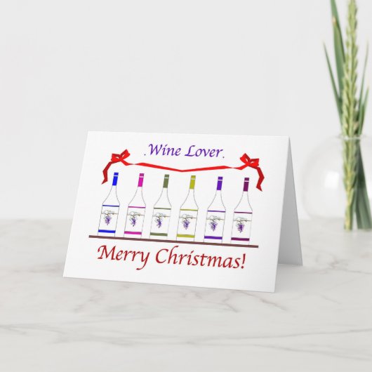 CHIQUE WIJNLIEFHEBBERS KERSTMIS FEESTDAGEN KAART (Voorkant)