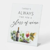 Chique wijnproeverij Waterverf Landteken Reclamebord Met Voetstuk (Voorkant)