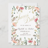 Chique Wilde Bloem Bewaar De Datum Save The Date (Voorkant)