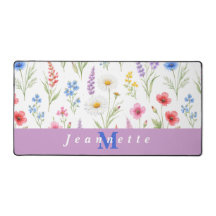 Chique Wilde Bloem Florale Monogram Naam