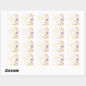 Chique Wilde Bloem Script Bruiloft Feest Vierkante Sticker (Vel)