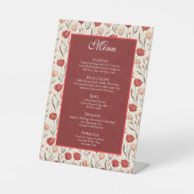 Chique Wilde Bloem Tulp Minimalistische Trouwmenu'
