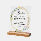 Chique Wilde Bloemen Bruiloftsontvangst Acryl Bord (Hoek)