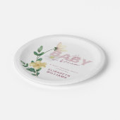 chique wilde bloemen in Bloom Baby shower Papieren Bordje (Gekanteld)