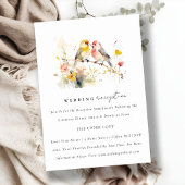 Chique wilde botanische Tortelduifjes bruiloft rec Informatiekaartje