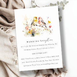 Chique wilde botanische Tortelduifjes bruiloft rec Informatiekaartje