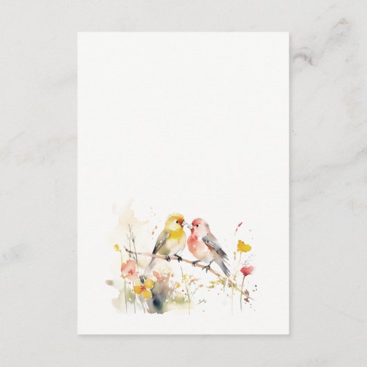 Chique wilde botanische Tortelduifjes bruiloft rec Informatiekaartje (Achterkant)