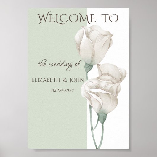 Chique Wildebloemen Bruiloft Poster (Voorkant)