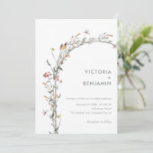 Chique Wildflower Arch Minimale Eenvoudige Moderne Kaart (Staand voorkant)