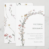 Chique Wildflower Arch Minimale Eenvoudige Moderne Kaart (Voorkant / Achterkant)