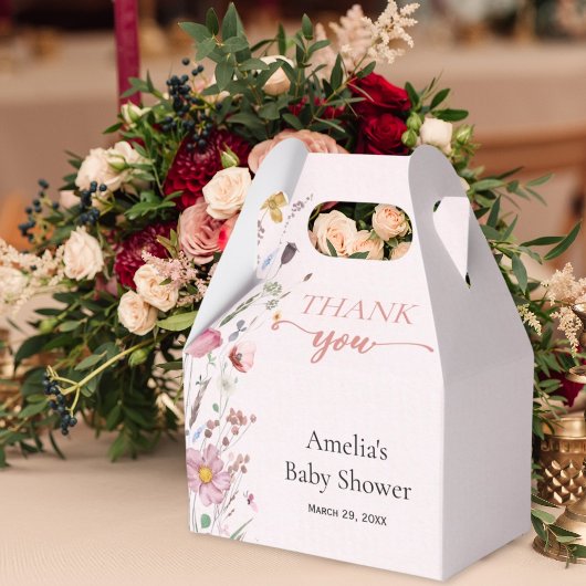 Chique Wildflower Baby shower Bedankdoosjes