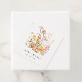 Chique Wildflower Mushroom Herfst Botanische bruil Bedankjes Labels