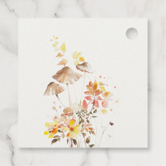 Chique Wildflower Mushroom Herfst Botanische bruil Bedankjes Labels (Achterkant)