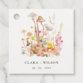 Chique Wildflower Mushroom Herfst Botanische bruil Bedankjes Labels (Voorkant)
