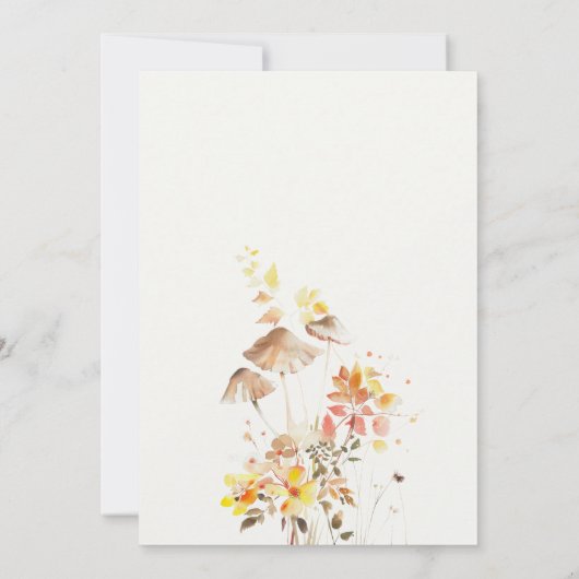 Chique Wildflower Mushroom Herfst Botanische bruil Bedankkaart (Achterkant)