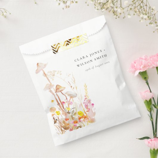 Chique Wildflower Mushroom Herfst Botanische bruil Bedankzakje (Gezegeld)