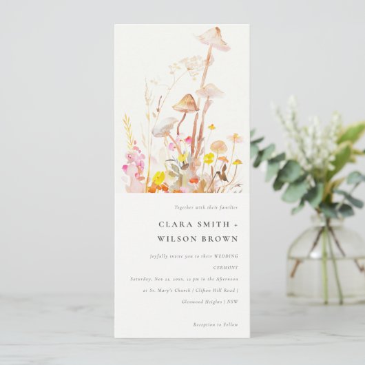 Chique Wildflower Mushroom Herfst Botanische bruil Kaart (Staand voorkant)