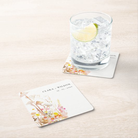 Chique Wildflower Mushroom Herfst Botanische bruil Kartonnen Onderzetters (Insitu)