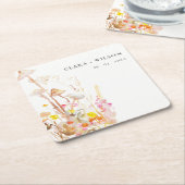 Chique Wildflower Mushroom Herfst Botanische bruil Kartonnen Onderzetters (Schuin)