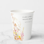 Chique Wildflower Mushroom Herfst Botanische bruil Papieren Bekers (Achterkant)