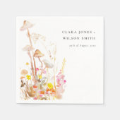 Chique Wildflower Mushroom Herfst Botanische bruil Servet (Voorkant)